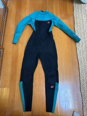 Billabong Teal and Black Women's Full Wetsuit